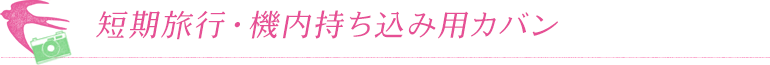 短期旅行・機内持ち込み用カバン
